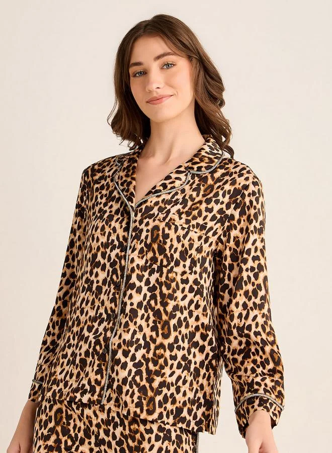 سبلاش فيڤ Pyjama Set Button-Down Shirt & Pants Satin